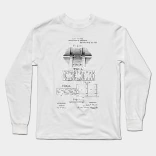 Manufacturer of horseshoes Vintage Retro Patent Hand Drawing Funny Novelty Gift Long Sleeve T-Shirt